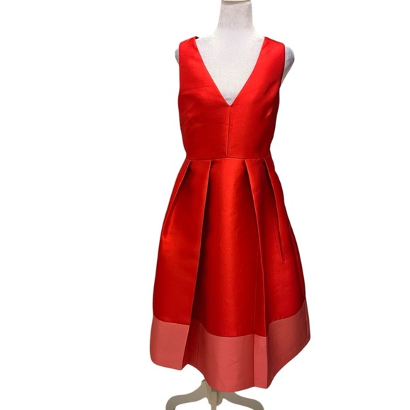 Maeve by Anthropologie Red Asymmetrical High-Low A-Line Dress. Anthropologie Sz8 - Picture 4 of 12